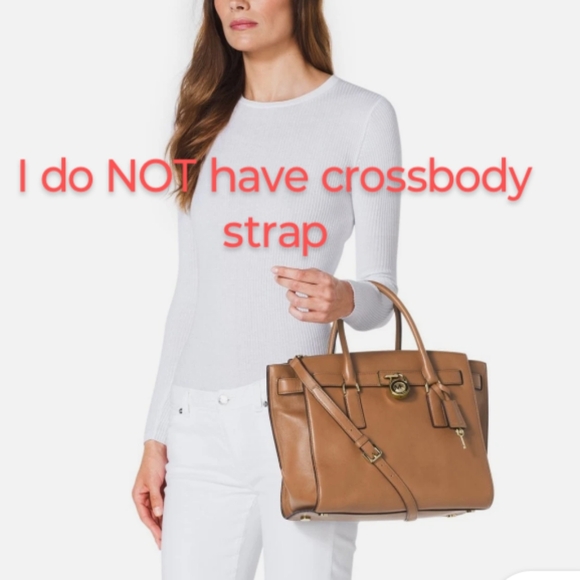 Michael Kors Hamilton Leather Satchel Handbag Caramel Brown Color - Picture 2 of 16